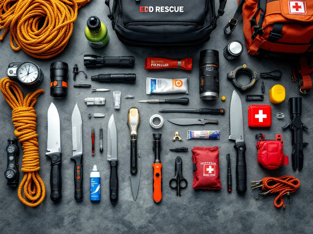 EDC Спасательное Снаряжение: Термоодеяло, Свисток, Компас